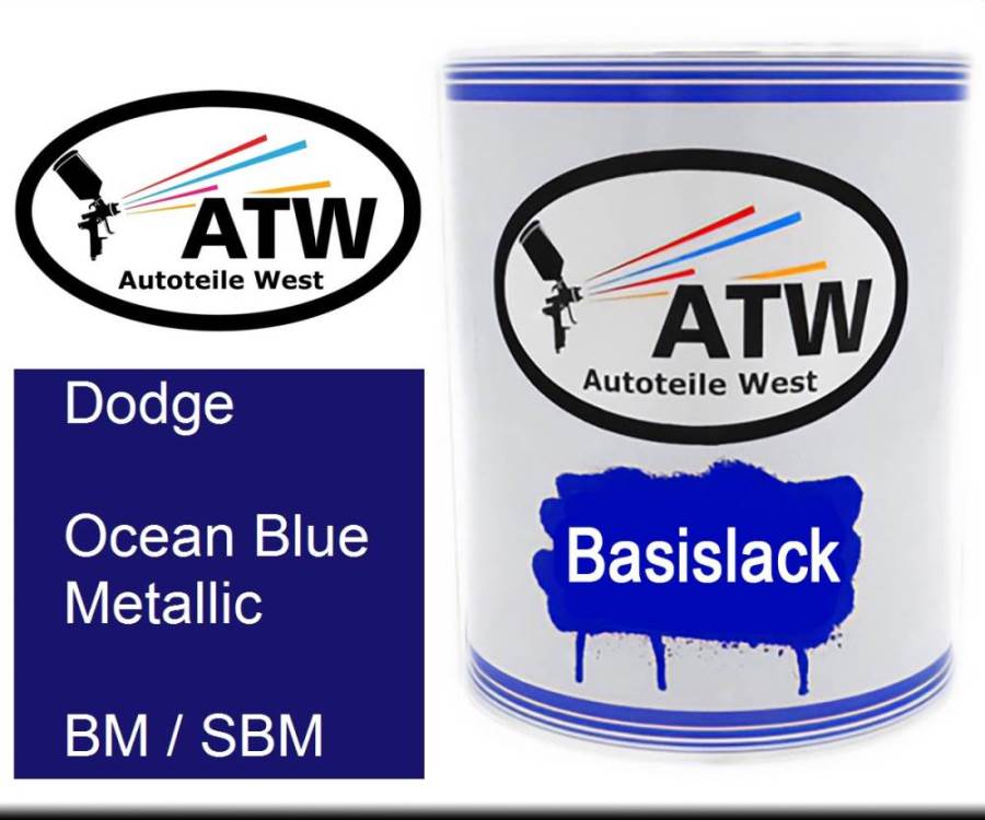 Dodge, Ocean Blue Metallic, BM / SBM: 1L Lackdose, von ATW Autoteile West.